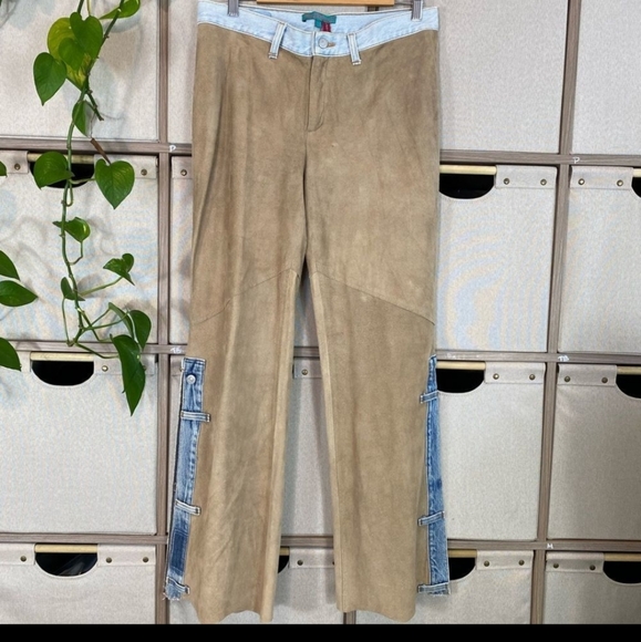 Patty shelabarger suede & denim pants VINTAGE - Picture 2 of 15